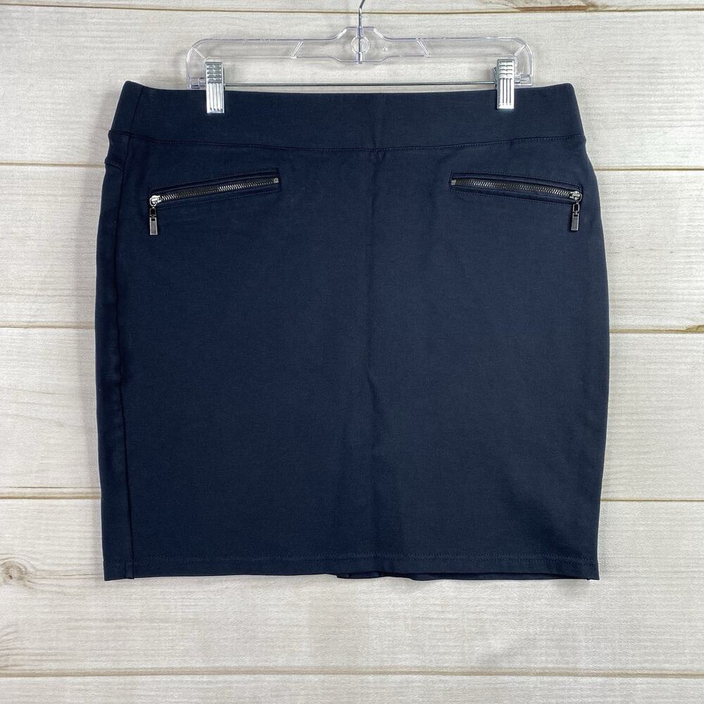 🌿 Classic Liverpool Black Zip-Pocket Pencil Skirt